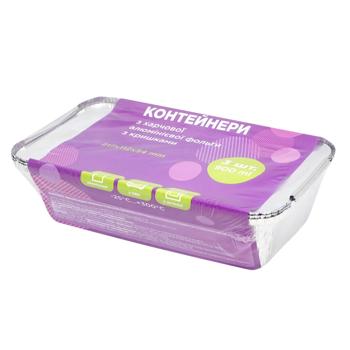 Контейнер Novus одноразовый с крышкой 900мл 3шт - купить, цены на NOVUS - фото 1