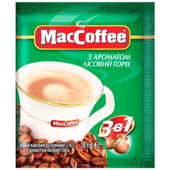 Напиток кофейный MacCoffee Лесной орех 3в1 18г - купить, цены на КОСМОС - фото 1