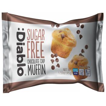 Diablo Sugar-Free Chocolate Chip Muffin 45g - buy, prices for COSMOS - photo 1
