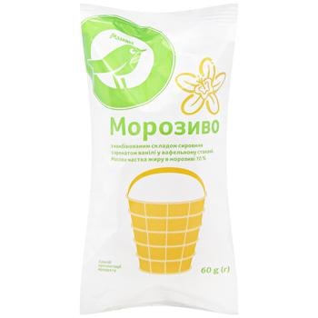 Мороженое Auchan с ароматом ванили 60г - купить, цены на - фото 1