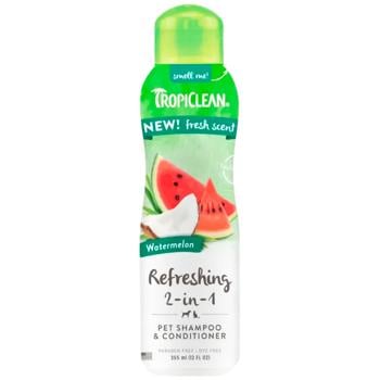 TropiClean Refreshing 2in1 Shampoo-Conditioner for Dogs and Cats with Watermelon Aroma 355ml