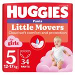 Підгузки-трусики Huggies Little Movers для дівчаток 5 12-17кг 34шт