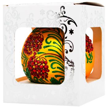 Шар ёлочный Різдвяні Історії Серия стразы Калина 10см