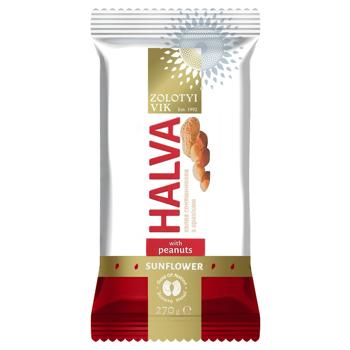 Халва Zolotoi Vek соняшникова з арахісом 270г - купити, ціни на КОСМОС - фото 1