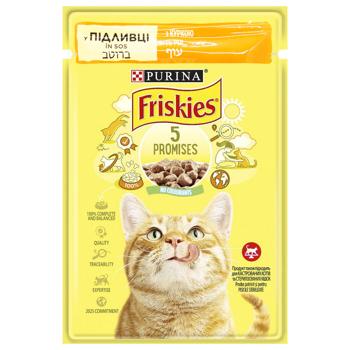 Корм влажный Friskies с курицей для взрослых кошек 85г - купить, цены на MasterZoo - фото 1