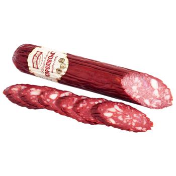 Novozhanivskyi MK Korolivska Hard-Smoked Sausage High Grade 320g - buy, prices for Chudo Market - photo 1