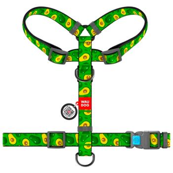 Waudog Nylon H-Shaped Harness for Dogs with QR Passport 30-40cm/15mm with Avocado Design - buy, prices for MasterZoo - photo 2