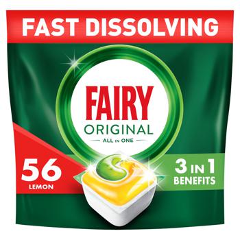 Fairy Original All in One Lemon Dishwasher Capsules 56pcs - buy, prices for - photo 3