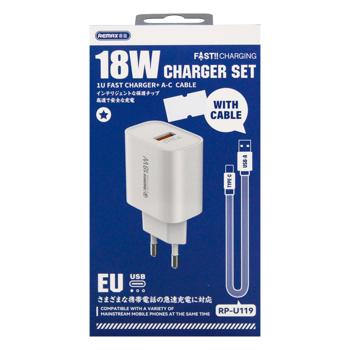 Зарядное устройство для Remax Kiddy Series с кабелем Type-C 18W - купить, цены на МегаМаркет - фото 2