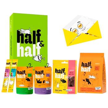 Набір кормів і ласощів для котів Half&Half Турботливий 760 г - асорті - купити, ціни на MasterZoo - фото 1