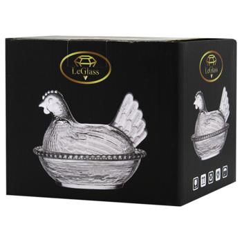 Емкость для хранения LeGlass Курочка 15,5*11,5*11,5см - купить, цены на ULTRAMARKET - фото 2