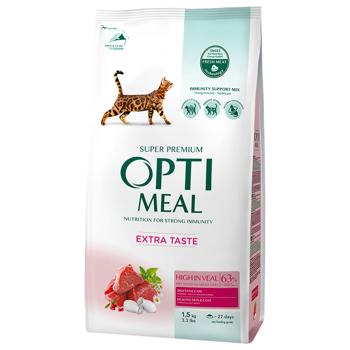 Корм сухий Optimeal з телятиною для котів 1,5кг
