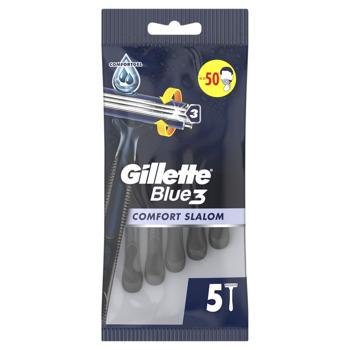 Бритви Gillette Blue 3 Comfort Slalom одноразові 5шт
