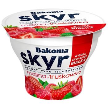 Йогурт Bakoma Skyr малина-полуниця 150г