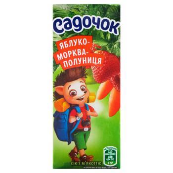 Sadochok Apple Carrot Strawberry Juice with Pulp 200ml - buy, prices for Torba - photo 3