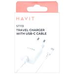 Havit Travel Charger with Type-C Cable HV-ST113