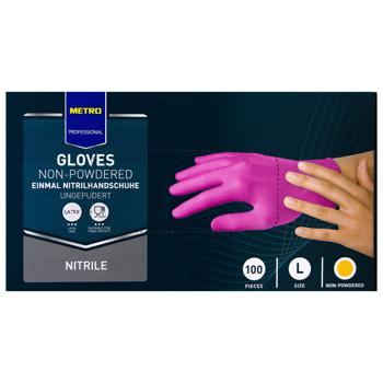 Metro Professional Pink Nitrile Gloves Size L 100pcs - buy, prices for METRO - photo 2