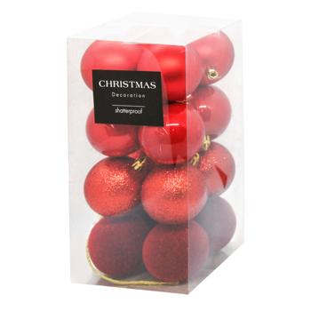 Koopman Christmas Balls 6cm 16pcs Red