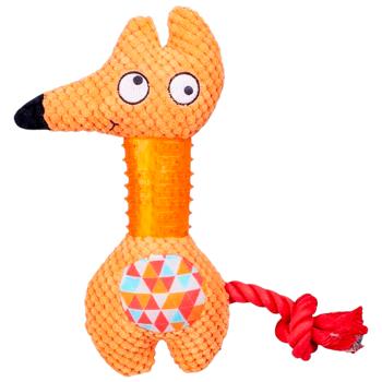 Pet Fun Red Fox Dog Toy with Squeaker 23x27cm