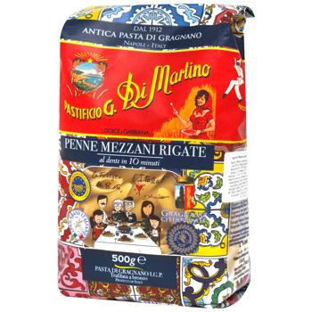 Макарони Di Martino 500г Пенне Меццані рігате (Італія) - купити, ціни на КОСМОС - фото 1