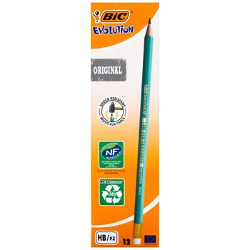 Карандаш BIC Evolution HB с ластиком 12шт - купить, цены на METRO - фото 3
