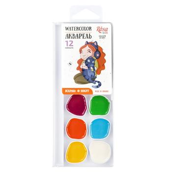 Фарби акварельні Rosa Kids Cats with a Girl 12 кольорів