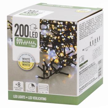 Гирлянда электрическая Koopman наружная 3хАА 200 LED 4,5м холодный/теплый  белый - купить, цены на NOVUS - фото 1