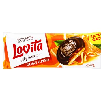 Roshen Lovita Jelly Cookies Butter Cookies with Jelly Filling with Orange Flavor 135g