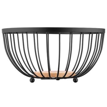 Кошик Ardesto Midori металевий чорний з дерев'яною дощечкою на дні 25*25*13см - купити, ціни на - фото 2