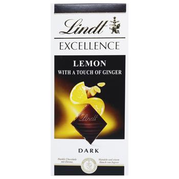 Lindt Excellence Dark Chocolate with Lemon and Ginger 100g - buy, prices for Auchan - photo 1