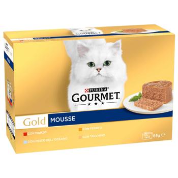 Набір вологого корму для котів Gourmet Gold 85 г x 12 шт - асорті - купити, ціни на MasterZoo - фото 2