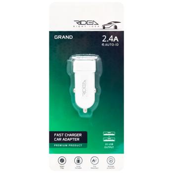 Ridea RCC-21012 Grand 2USB 2.4 A White Fast Charger Car Adapter - buy, prices for EKO Market - photo 1
