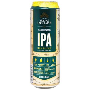 Volfas Engelman IPA Light Unfiltered Beer 6% 0.568l - buy, prices for MegaMarket - photo 1