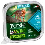Корм влажный Monge Bwild Grain Free с тунцом и овощами для стерилизованных кошек 100г
