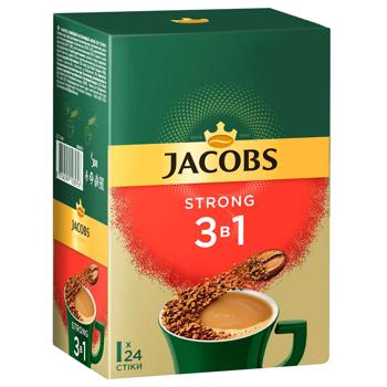 Напиток кофейный Jacobs Strong растворимый 3в1 12,9г - купить, цены на METRO - фото 1