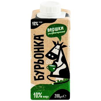 Сливки Буренка ультрапастеризованные 10% 200г - купить, цены на Чудо Маркет - фото 1