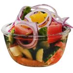 Summer Salad with Cucumbers, Tomatoes, Bell Peppers and Oil