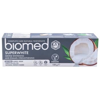 Зубная паста BioMed Superwhite Защита от бактерий и кариеса 100г - купить, цены на КОСМОС - фото 1