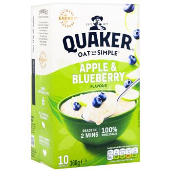 Каша вівсяна Quaker Яблуко та чорниця швидкого приготування 36г х 10шт - купити, ціни на METRO - фото 2