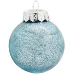 Bezant Glitter Transparent Turquoise Christmas Tree Ball 6cm