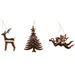 Actuel Christmas Tree/Deer/Angel Copper Christmas Tree Pendant 11-13cm in assortment