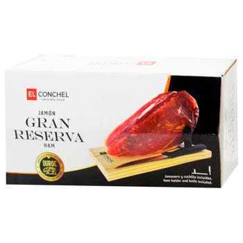 El Conchel Gran Reserva Jamon with Truffle 15months 925g Set with Jamonera and Knife