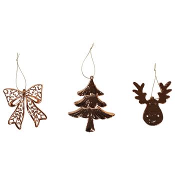 Actuel Plastic Copper Christmas Decoration 9-12cm in Assortment