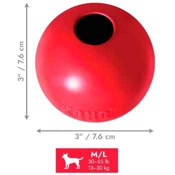Іграшка для собак Kong Ball W/Hole М'яч з отвором M/L червоний - купити, ціни на MasterZoo - фото 2