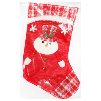 Панчоха різдвяна для подарунків 30*45 см арт. SY5-1078B 9245 И136 - купити, ціни на КОСМОС - фото 1