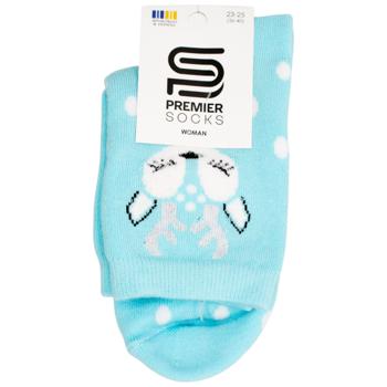 Носки Premier Socks женские классические махровые с пушистым рисунком Олень р.23-25 голубой - купить, цены на ЕКО Маркет - фото 1