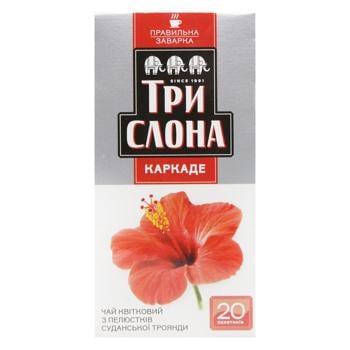 Чай трав'яний Три Слона Каркаде 1.5г*20шт - купити, ціни на Auchan - фото 2