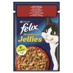 Корм влажный Felix Sensations Jellies с говядиной и томатами для кошек 85г