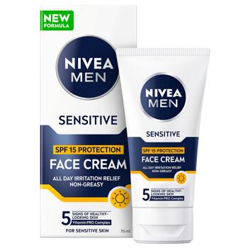 Nivea Men Face Cream for Sensitive Skin SPF15 75ml