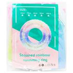 Zed Inflatable Swim Ring Rainbow with Glitter and Handles 90cm